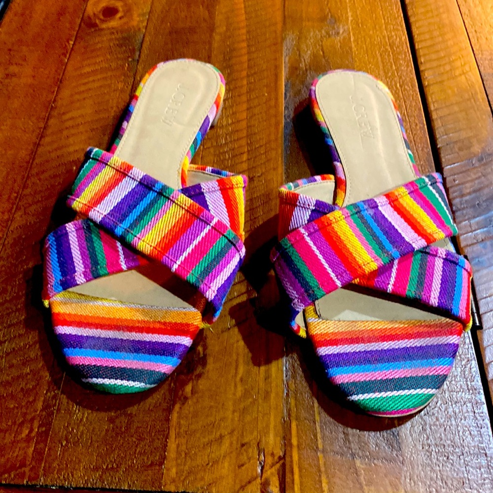 J. Crew 🌈Rainbow Slide Sandal 6.5